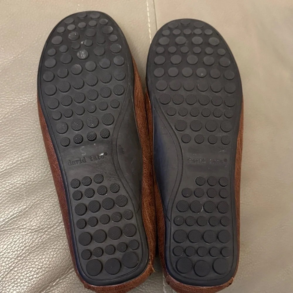 David Tate Rich Brown Leather Slip-On Loafers